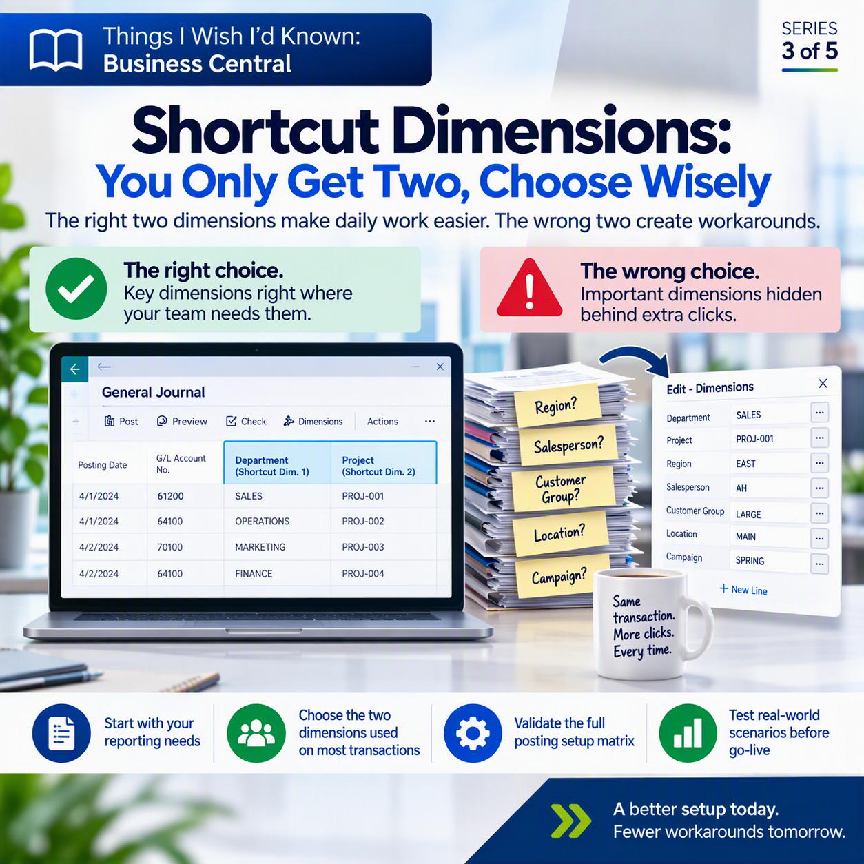 Shortcut Dimensions: You Only Get Two, Choose Wisely